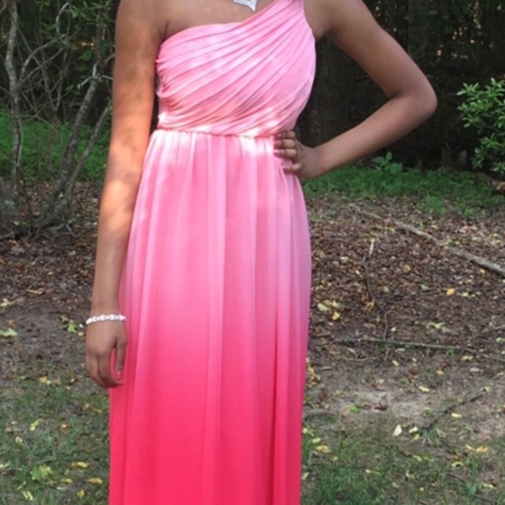 BCX Pink Ombre One Shoulder Dress